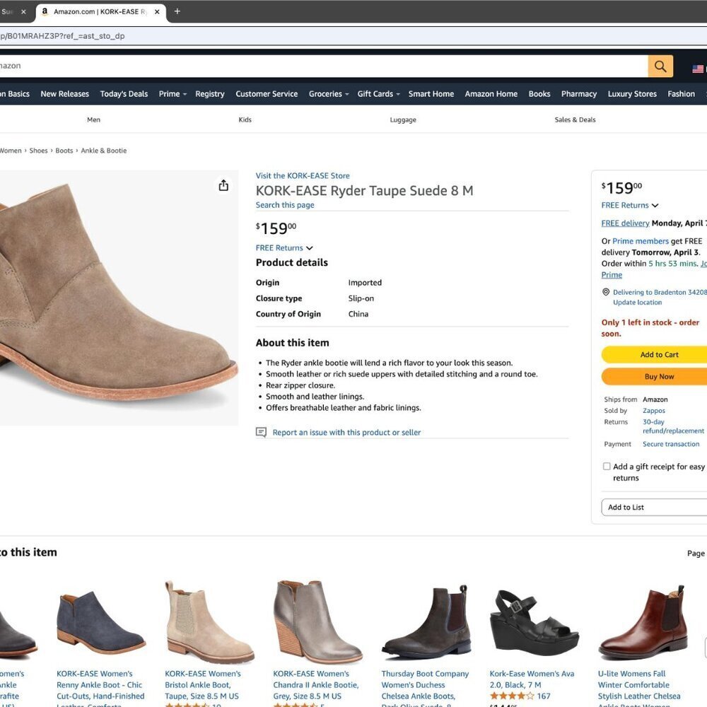 KORK-EASE Ryder Taupe Suede Size11 M. BRAND NEW - Picture 2 of 12